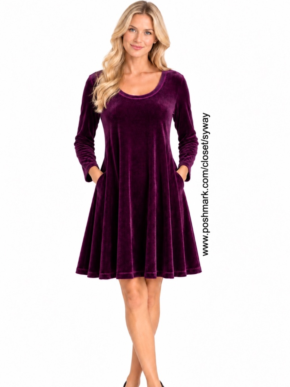 Soft Surroundings Plum Velvet Dress